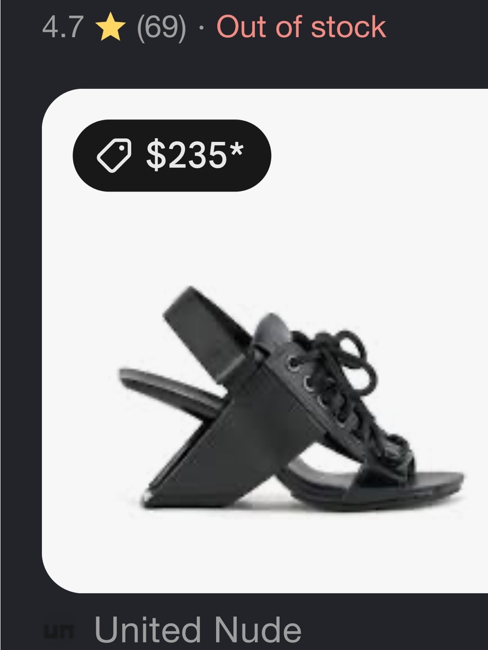 high style, United Nude Black w/ Gold Studs Two-Strap Heels - Picture 10 of 10
